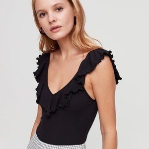 Aritzia Danette ruffled bodysuit